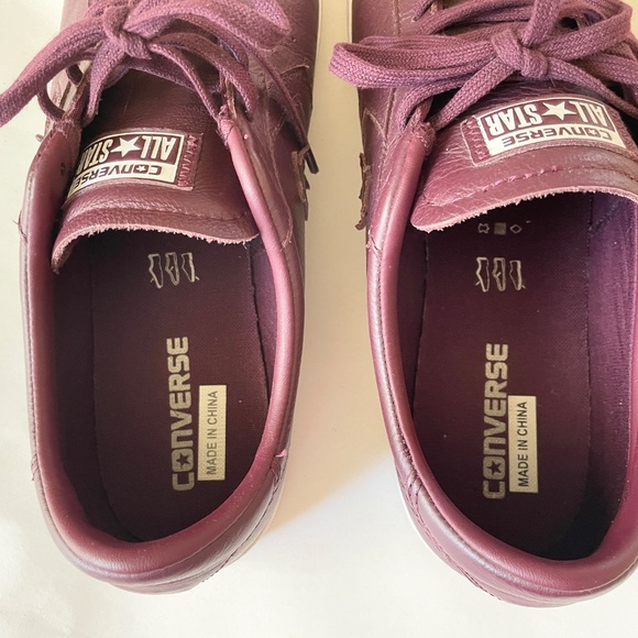 Converse All Star Burgundy Leather low top M-10.5 W-12 - Picture 6 of 8